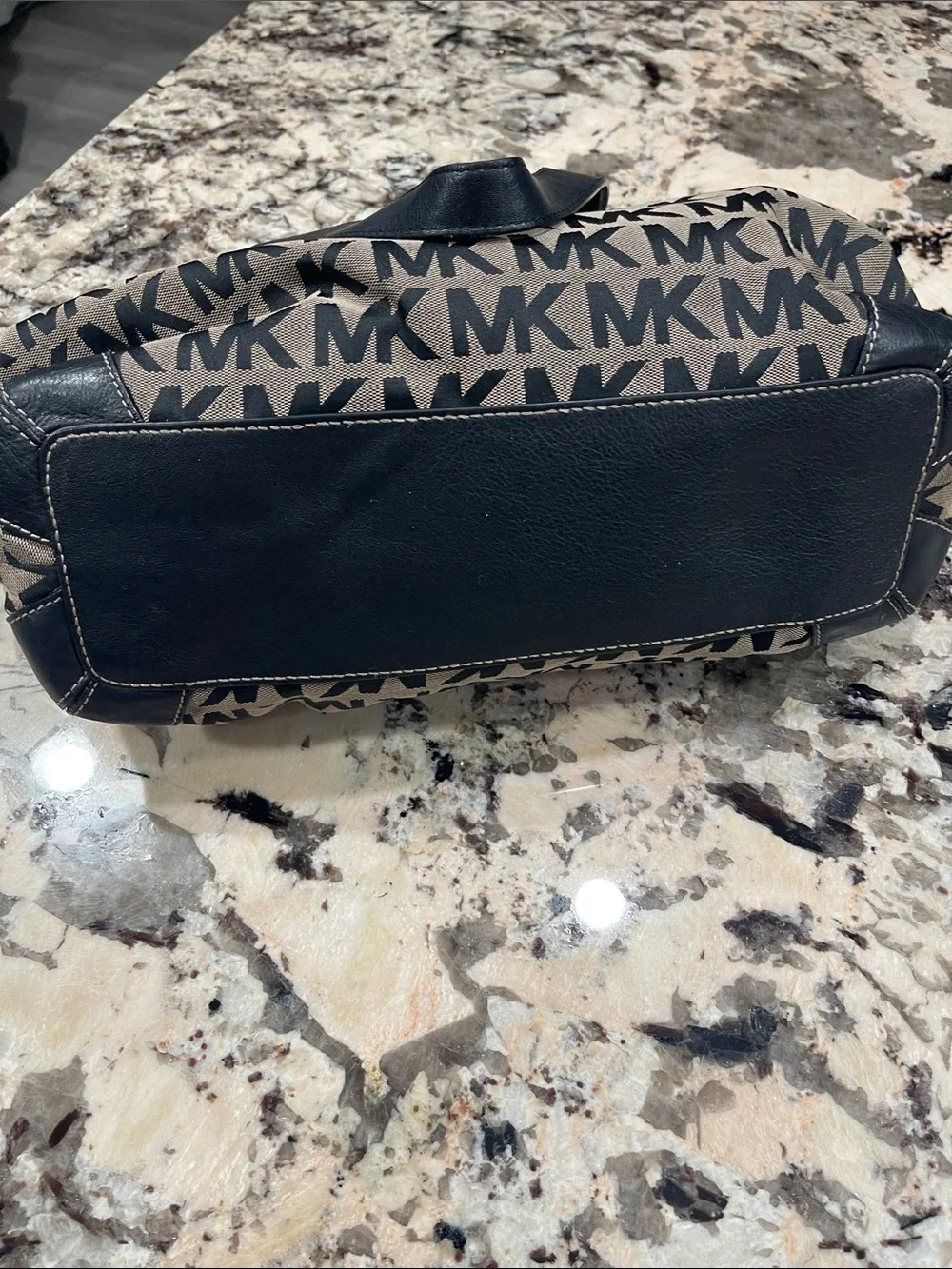 Michael Kors Brown and Black MK Logo Shoulder Bag